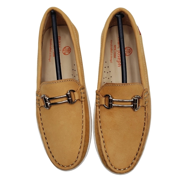 Marc Joseph | NIB Lexington Tan Nobuck Preppy Classic Leather Loafer Girl's 13.5 - Picture 6 of 14